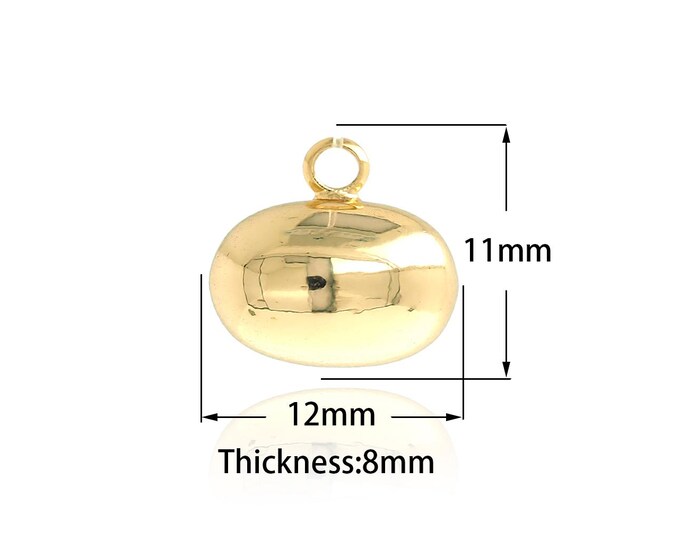 18K Gold Filling Suitable For Bracelets Necklaces Oval Pendant Oval Necklaces DIY Jewelry Making Supplies