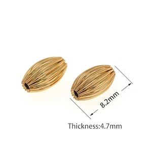 10 pcs Dainty Cylindrical Beads, 18K Gold Filled Cylindrical Spacer Beads, DIY Bracelet Necklace Accessories,