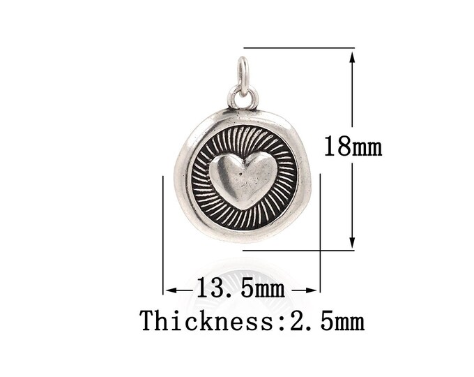 Platinum Round Pendant, Platinum Dainty Round Charms,Simple pendant Bracelet Necklace for DIY Jewelry Making Supply