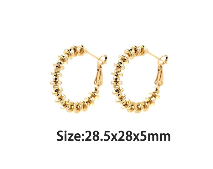 1 pair Gold Dainty Statement Earring,18K Gold Filled Chunky Gold Earrings,Simple Earrings,Gift for Her