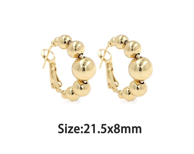 1 pair 18K Gold Filled Ball Earrings,Gold Dainty Ball Earring,Simple Earrings,Gift for Her