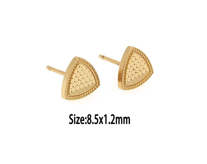 1 Pair 18K Gold Triangle Stud Earrings, Gold Honeycomb Stud Earrings,Dainty Stud Earrings, Small Stud Earrings, Gifts for Her