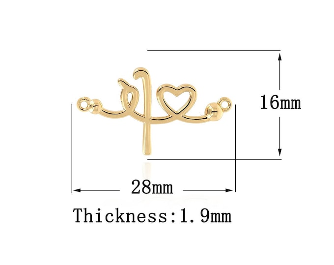 18K Gold Filled Letter Connector,Gold Dainty Letter Connector,Letter Connector Bracelet Necklace for DIY Jewelry Making Supply