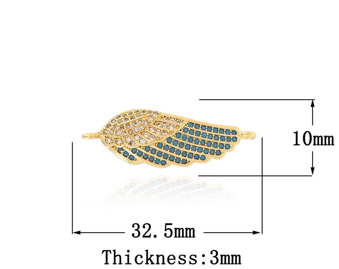 Wing Connector Suitable For Bracelet And Necklace Jewelry Connector 18K Gold Filled Wing Connector DIY Jewelry Making