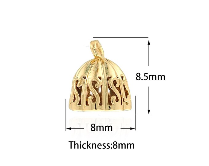 18K Gold Filled Brass Lotus pod Charm Pendant, Seed pod Bracelet, Nature Necklace, Pool Earring, Botanical Jewelry, Plant Charm