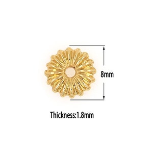 18K Gold Filled Flower Beads Cap,Gold Round Beads Cap, DIY Bracelet Necklace Earrings Jewelry Making