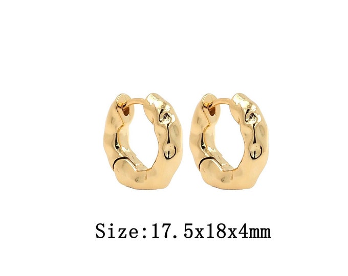 1 pair 18K Gold Filled Round Earrings,Gold Dainty Round Earrings,Simple Earrings,Gift for Her