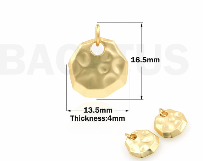 18K Gold Filling Suitable For Bracelets Necklaces Round  Pendant Jewelry Making Supplies Oval Necklaces Jewelry 16.5x13.5x4mm