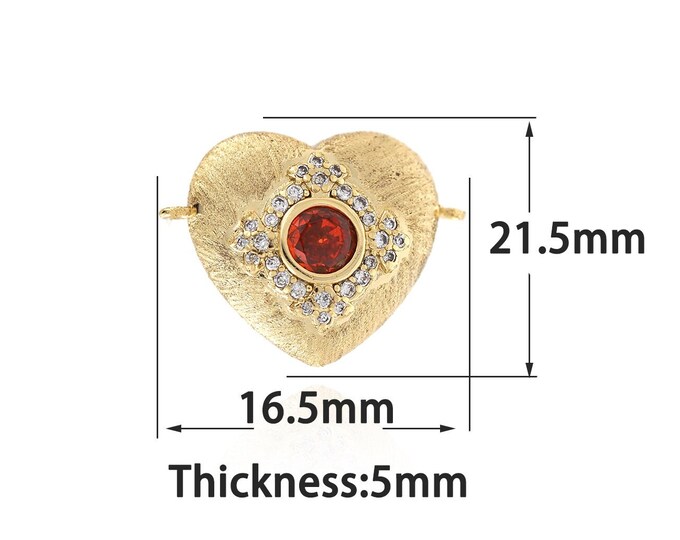 18K Gold Filled Heart Connector,Gold Dainty Heart Connector,Simple Connector Bracelet Necklace for DIY Jewelry Making Supply