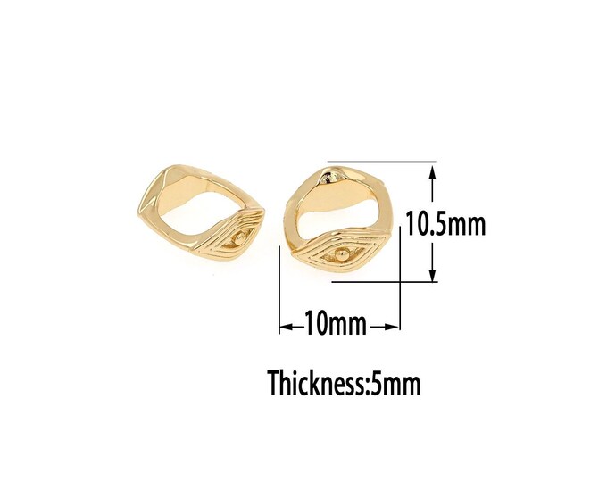 18K Gold Filled Eye Beads ,Eye Beads,Gold Eye Beads,Brass Caps, DIY Gold Jewelry Making