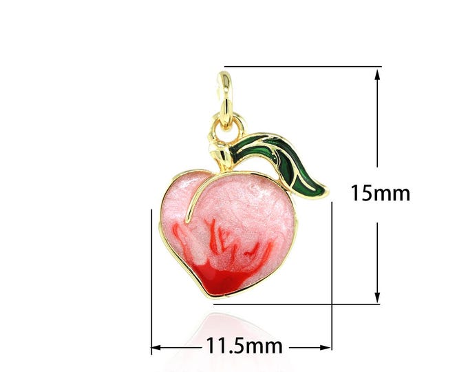 1PCS Peach Pendant Peach Necklace, Enamel Fruit Necklace, 18K Gold  Filled Fruit Charm Peach Charm DIY Jewelry Supplies