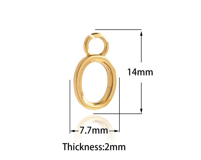 18K Gold Filling Suitable For Bracelets Necklaces Hollow Oval Pendant Oval Necklaces DIY Jewelry Making Supplies
