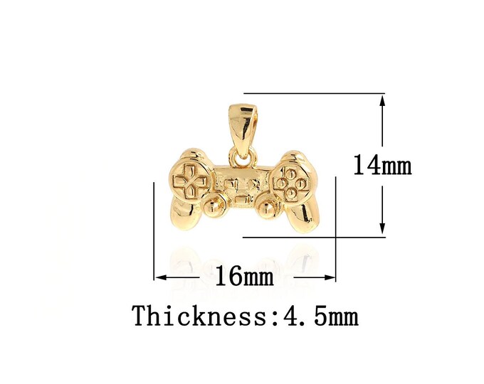 18K Gold Filled Game Console Pendant,Gold Dainty Game Console Charms,Simple pendant Bracelet Necklace for DIY Jewelry Making Supply