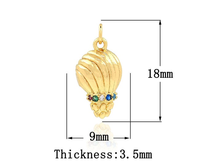 Gold Dainty Shell Charms,18K Gold Filled Shell pendant,Simple pendant Bracelet Necklace for DIY Jewelry Making Supply,18.x9x3.5mm