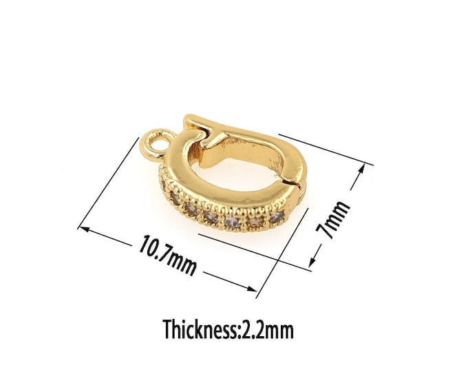 18K Gold Filled Round Clasp,Round Clasp Bracelet Necklace for DIY Jewelry Making Supply