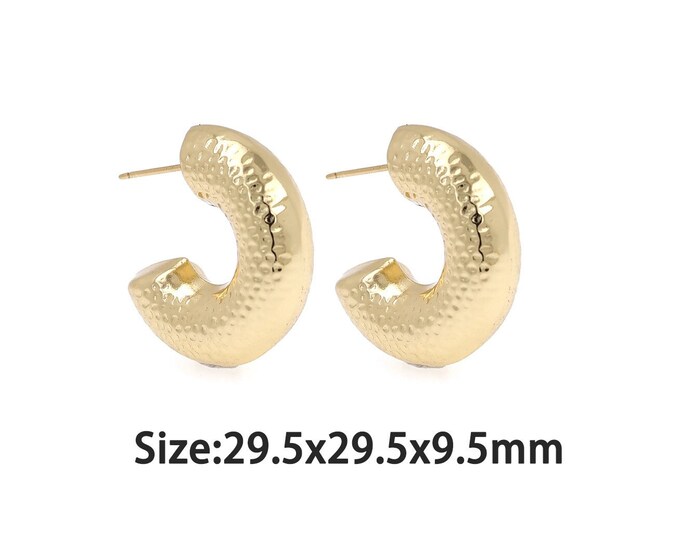 1 pair Gold Dainty Statement Stud Earring,18K Gold Filled Chunky Gold Stud Earrings,Simple Stud Earrings,Gift for Her