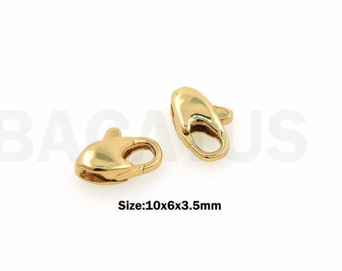 Jewelry Clasp Lobster clasp, 18K gold filled carabiner, spring clasp, necklace clasp,snap clasp, oval clasp, DIY jewelry supplies,10x6x3.5mm