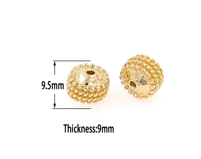 18K Gold Filled Tire Beads,Gold Tire Beads,DIY Bracelet Necklace Earrings Jewelry Making