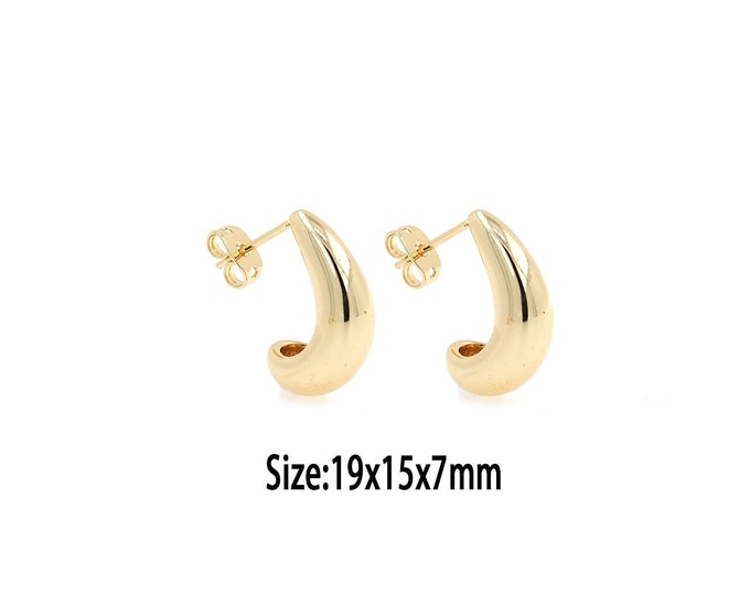 1pair 18K Gold Filled Fashion Stud Earring,Dainty Stud Earrings,Gold Minimalist Stud Earrings,Gift for Her