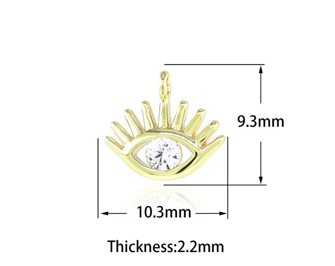 1PCS,Greek Eye Charm, Eye Pendant Suitable for Bracelets, Necklaces, Jewelry Products, Micro-Pave 18K Gold Filled Eye Jewelry