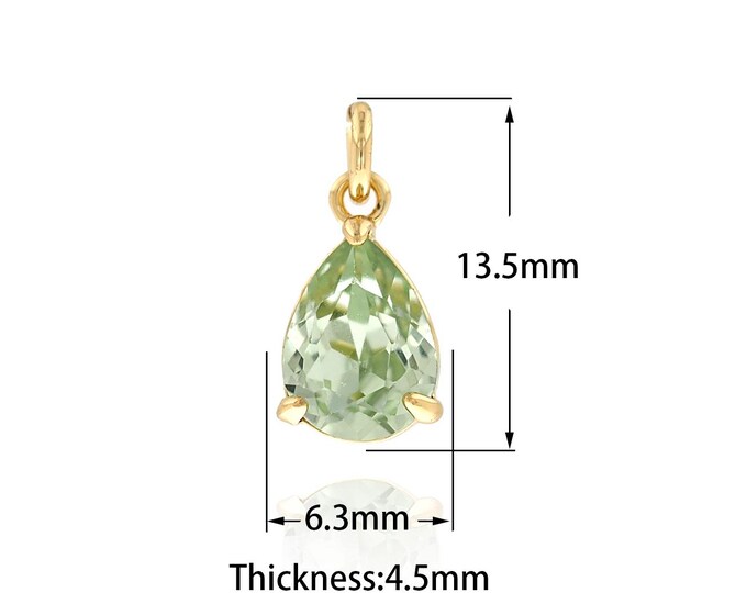 1PCS Single Pendant,18K Gold Filled Teardrop Necklace, Micropavé CZ Teardrop Shaped Pendant, DIY jewelry Making Accessories
