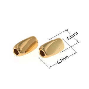 10 pcs Dainty Cylindrical Beads, 18K Gold Filled Cylindrical Spacer Beads, DIY Bracelet Necklace Accessories