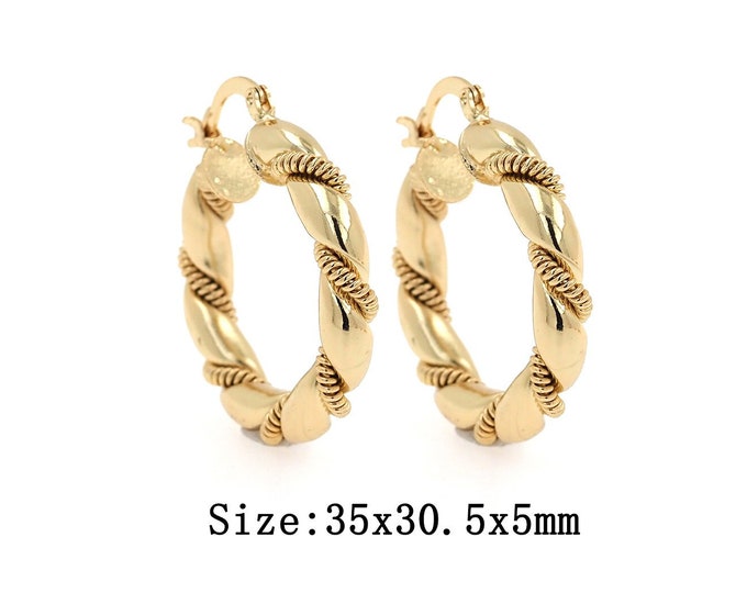 1 pair 18K Gold Filled Hoop Earrings,Gold Dainty Hoop Earrings,Simple Earrings,Gift for Her