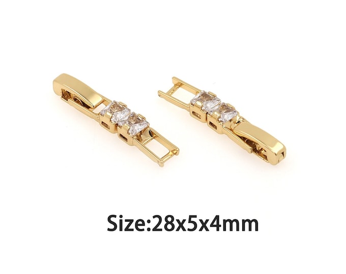18K Gold Filledl Bar Clasp,Gold Dainty Necklace Clasp,Bar Clasp Bracelet Necklace for DIY Jewelry Making Supply