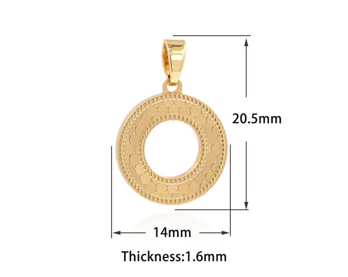 18K Gold Filled Oval Pendant Necklace Hollow Oval Pendant Suitable for Bracelet, Necklace, Jewelry Making Supplies 20.5x14x1.6mm