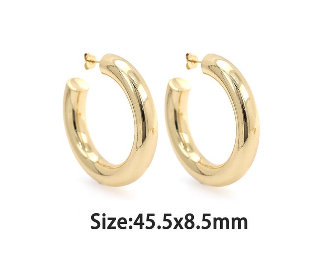 1 pair 18K Gold Filled Round Stud Earrings,Gold Dainty Round Stud Earring,Simple Stud  Earrings,Gift for Her
