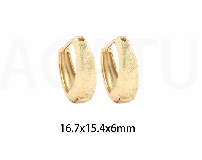 1 Pair 18K Gold Filling Sweet Style, Round Earrings, Women's Personalized Earrings, Korean Style, Creative Production, 16.7x15.4x6mm