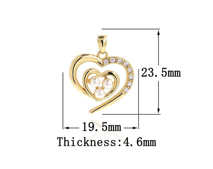 18K Gold Filled Heart Pendant,Gold Dainty Heart Charms,Simple pendant Bracelet Necklace for DIY Jewelry Making Supply