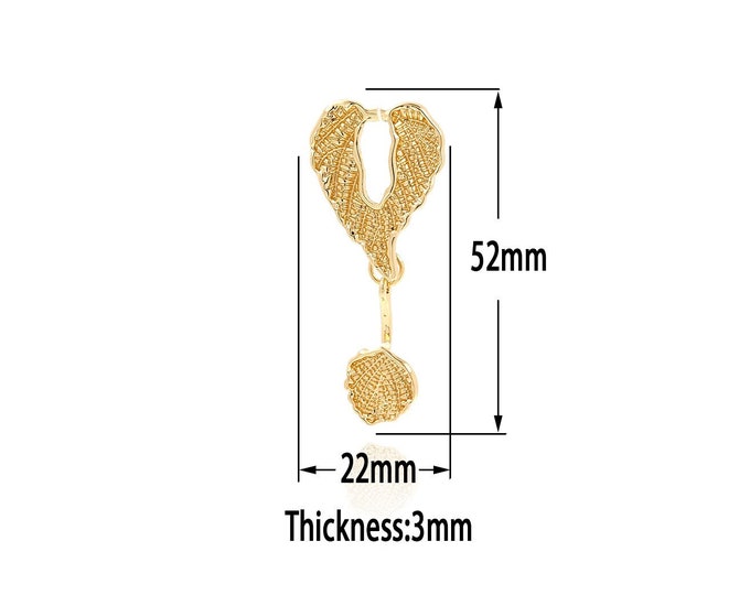 18K Gold Filled Leaf Pendant,Gold  Dainty Charms, Minimalist  Charm Bracelet Necklace for DIY Jewelry Making Supply