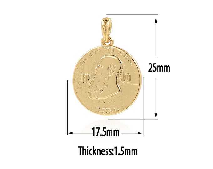 18K Gold Filled Portrait Pendant,Gold  Dainty Character Charms, Relief Charm Bracelet Necklace for DIY Jewelry Making Supply