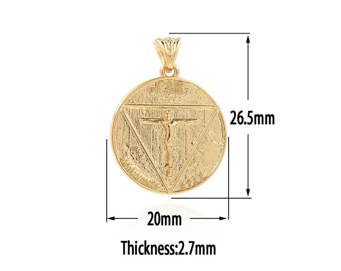 18K Gold Filled Jesus Pendant,Gold Dainty Christianity Charms,Religion Charm Bracelet Necklace for DIY Jewelry Making Supply
