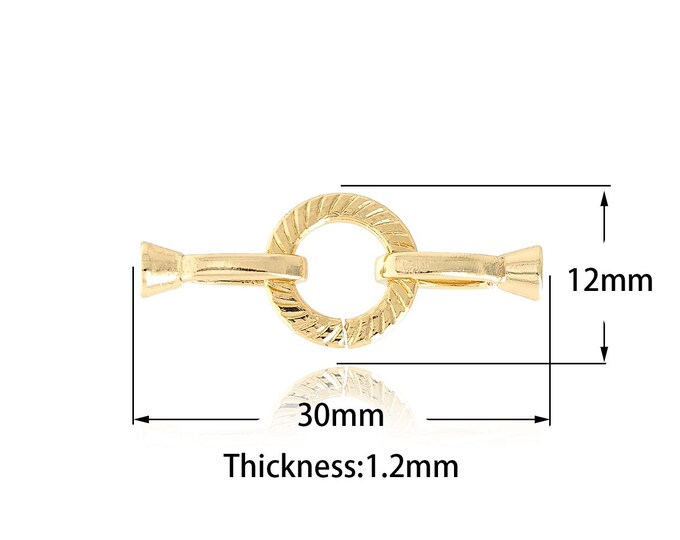 Twist Connector,Round Twist Charm, 18K Gold Filled Bar Connector,Round Clasp Connector DIY Jewelry Supplies,