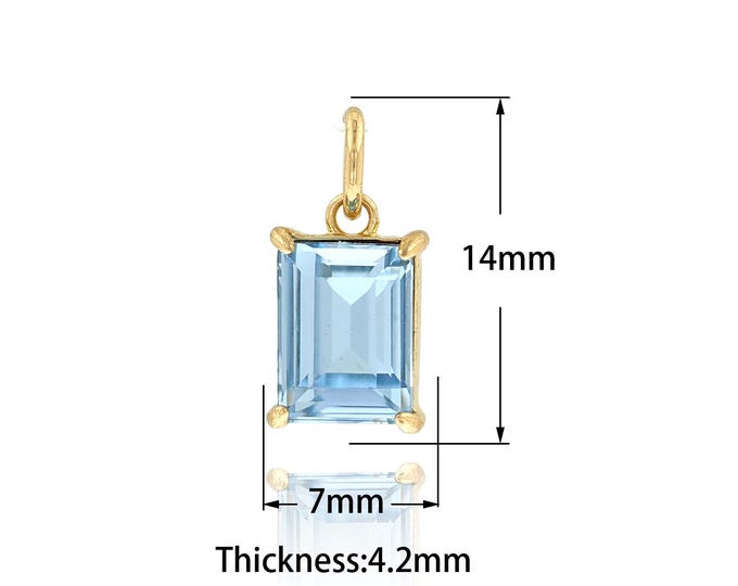 Single Zircon Square Pendant,18K Gold Fille Square Charm, Pendant Necklace, Cubic Zirconia Pendant,DIY Jewelry Supplies