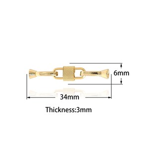 Bar Lock Connector,Bar Square Charm, 18K Gold Filled Bar Connector,Lock Connector DIY Jewelry Supplies,