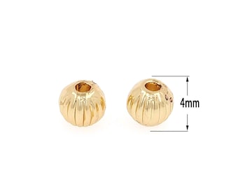 18K Gold Filled Spacer Round Beads,Gold Round Beads, DIY Bracelet Necklace Earrings Jewelry Making