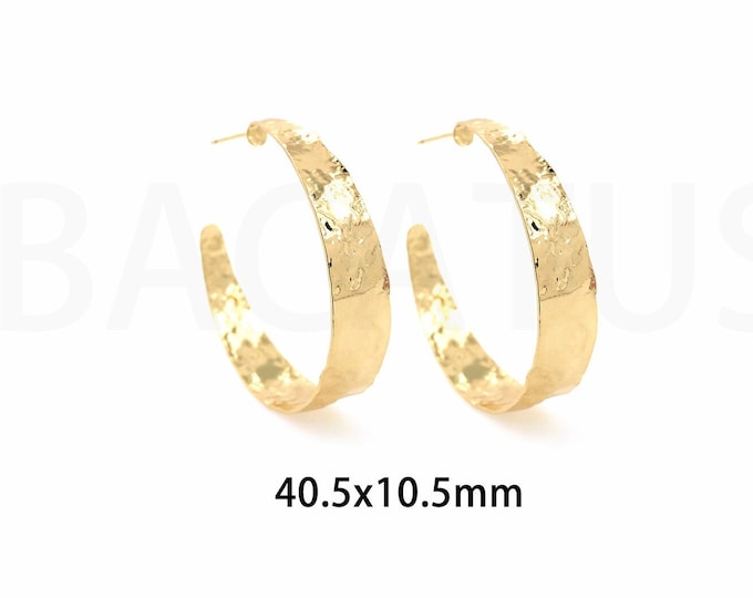 1 Pair,Moon Earrings, Crescent Earrings, MicroPave Zircon Earrings,18K Gold Filled Dainty Earrings, Gift for Her, Moon Charm,40.5x10.5mm