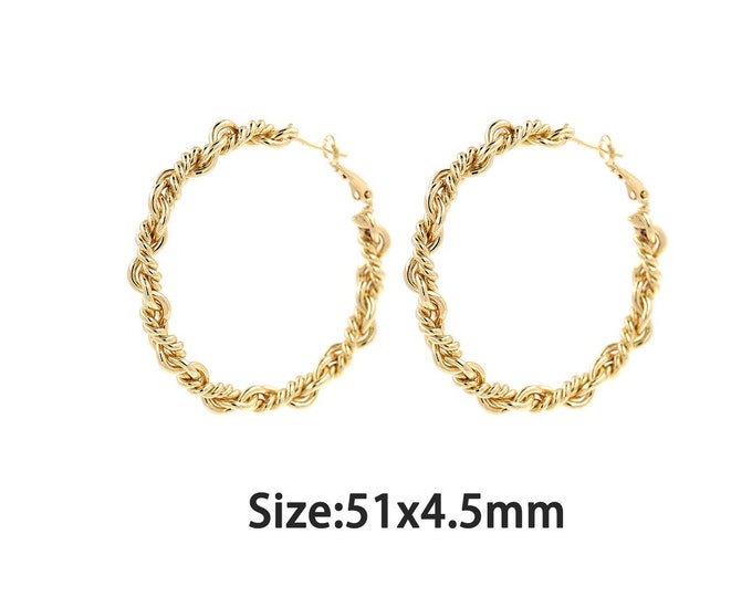 1 pair 18K Gold Filled Hoop Earrings,Gold Dainty Hoop Earring,Simple Earrings,Gift for Her