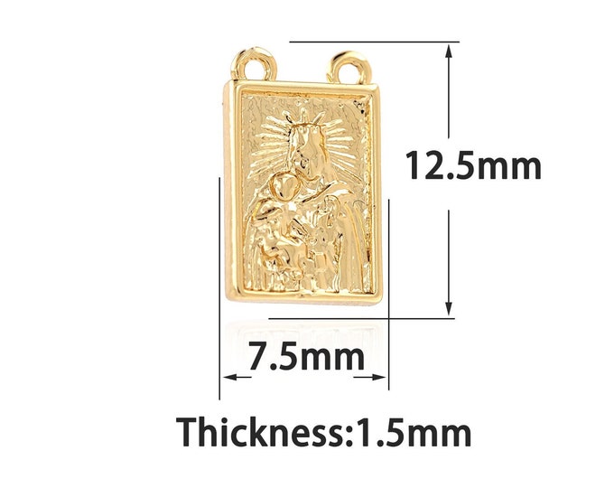 18K Gold Filled Relief Pendant,Gold Dainty Character Charms,Simple charm Bracelet Necklace,Suitable for DIY Jewelry Making Supply