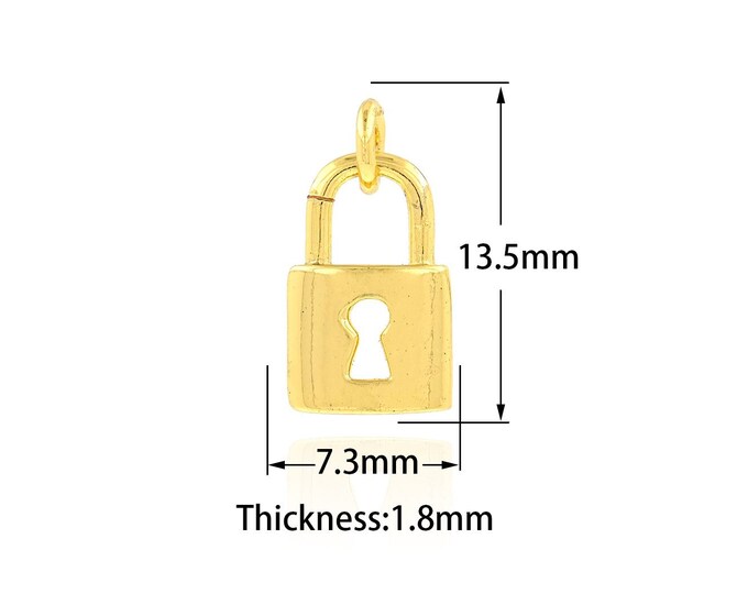 Key Lock Pendant Exquisite Lock Key Pendant,  Pure Gold Lock Pendant Necklace, The Best Valentine's Day Gift for Her 7.3x13.5x1.8mm