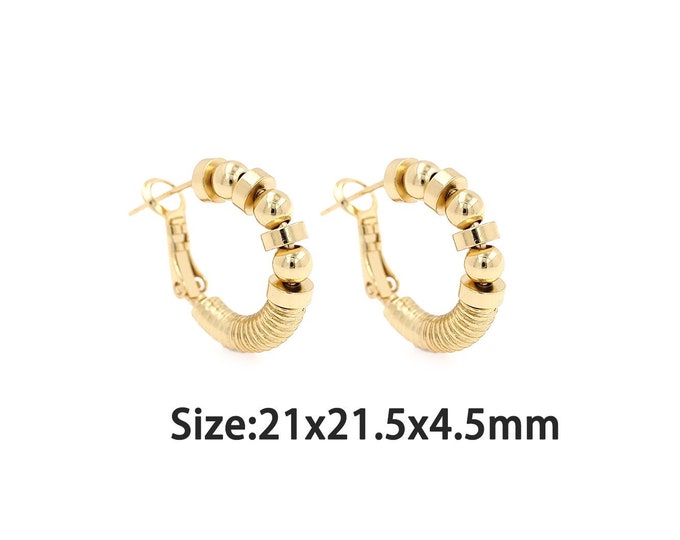 1 pair 18K Gold Filled Chunky Gold Earrings,Gold Dainty Statement  Earring,Simple Earrings,Gift for Her