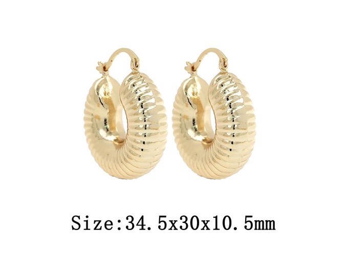 1 pair 18K Gold Filled C Earrings,Gold Dainty Moon Earrings,Simple Earrings,Gift for Her