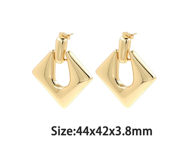 1 pair 18K Gold Filled Prismatic Stud Earrings,Gold Dainty Rhombus Stud Earring,Simple Stud Earrings,Gift for Her