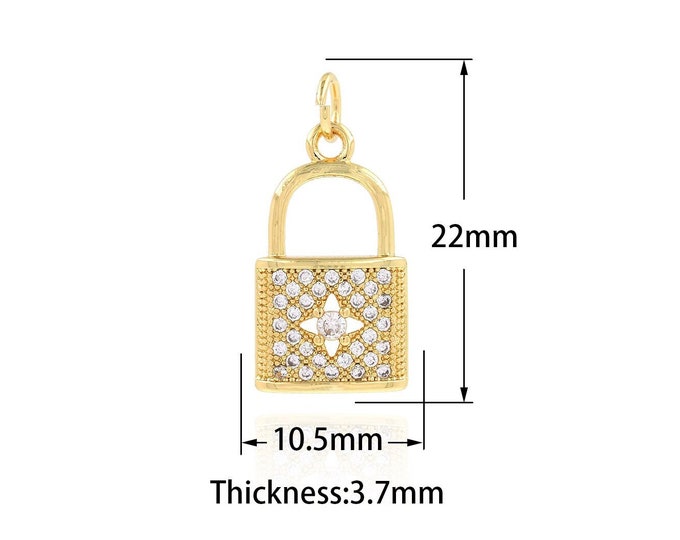 Key Lock Pendant Exquisite Lock Key Pendant,  Pure Gold Lock Pendant Necklace, The Best Valentine's Day Gift for Her 10.5x22x3.7mm