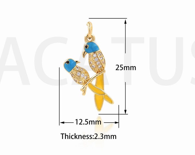 Flying Charm, 18K Gold Filled Gift Necklace,Bird Pendant,Micropavé CZ Bird Necklace,Hummingbird Charm, DIY Jewelry Supplies,25x12.5x2.3mm