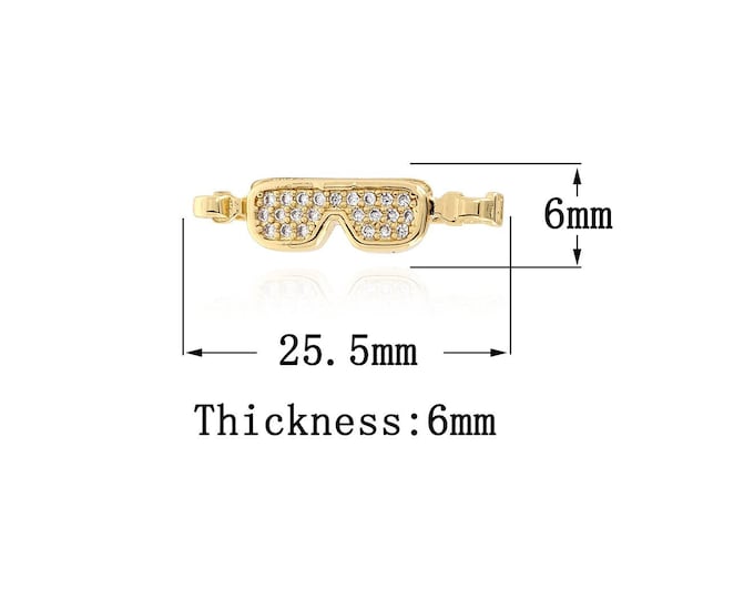 18K Gold Filled Glasses Pendant,Gold  Dainty Swimming goggles  Charms, Dainty  Charm Bracelet Necklace for DIY Jewelry Making Supply