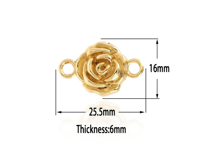 18K Gold Filled Flower Connector,Flower Connector,Gold Flower Connector,DIY Gold Jewelry Making